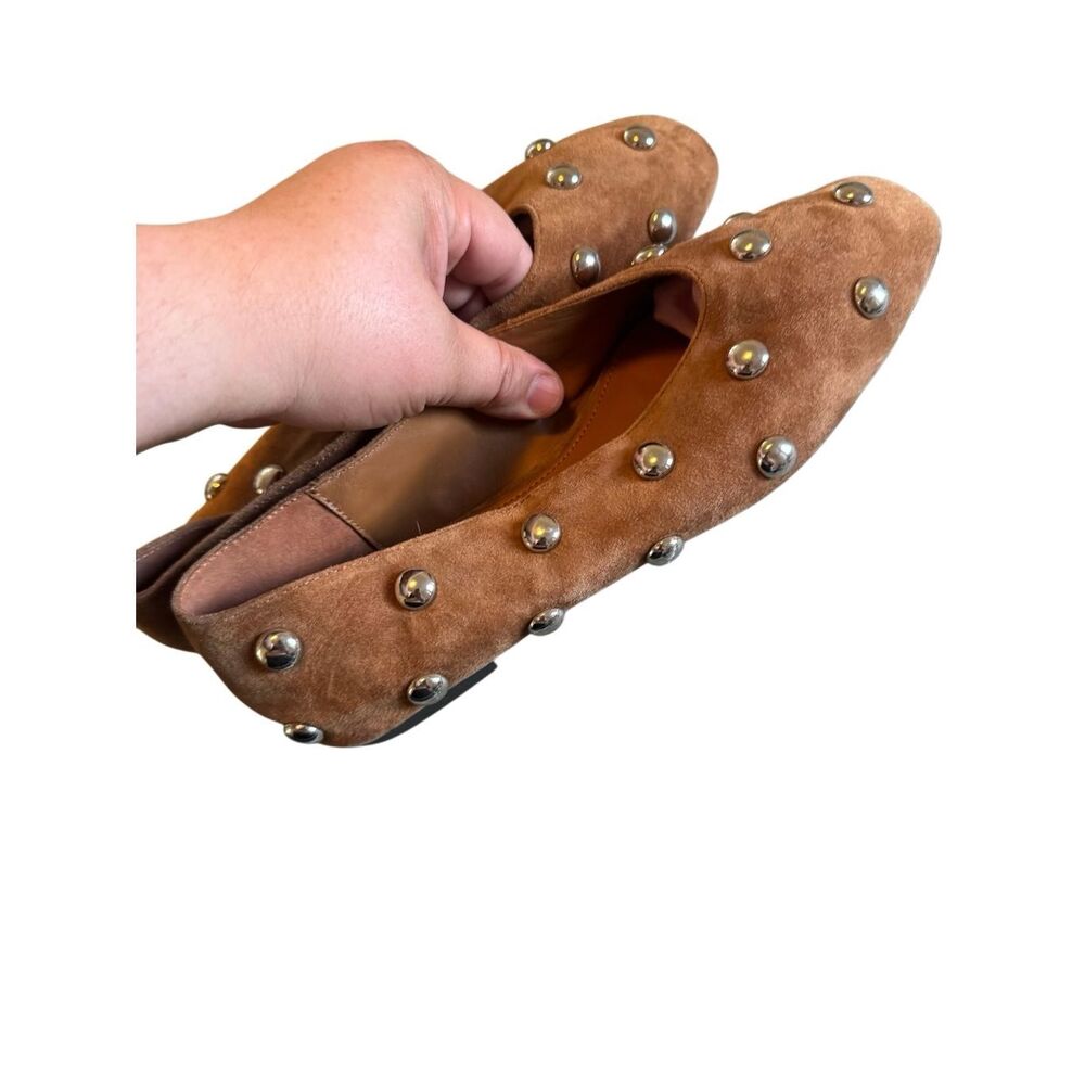 Madewell size 9.5 studded brown suede flats - EUC